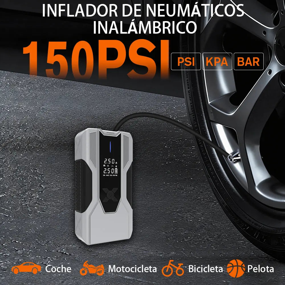 AWESAFE Arrancador de Batería Portátil con Compresor de Aire Integrado, Power Bank de 12000 mAh de Alta Potencia para Emergencias Automotrices AWESAFE