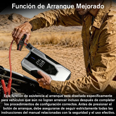 AWESAFE Arrancador de Batería Portátil con Compresor de Aire Integrado, Power Bank de 12000 mAh de Alta Potencia para Emergencias Automotrices AWESAFE