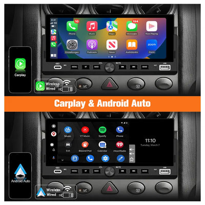 AWESAFE Autoradio 1 DIN avec Écran Tactile HD 6,86 pouces,CarPlay & Android Auto sans Fil Bluetooth FM USB Compatible Caméra de Recul AWESAFE
