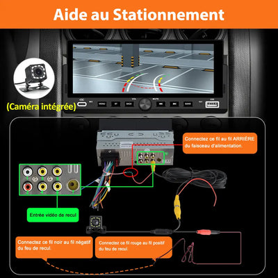 AWESAFE Autoradio 1 DIN avec Écran Tactile HD 6,86 pouces,CarPlay & Android Auto sans Fil Bluetooth FM USB Compatible Caméra de Recul AWESAFE