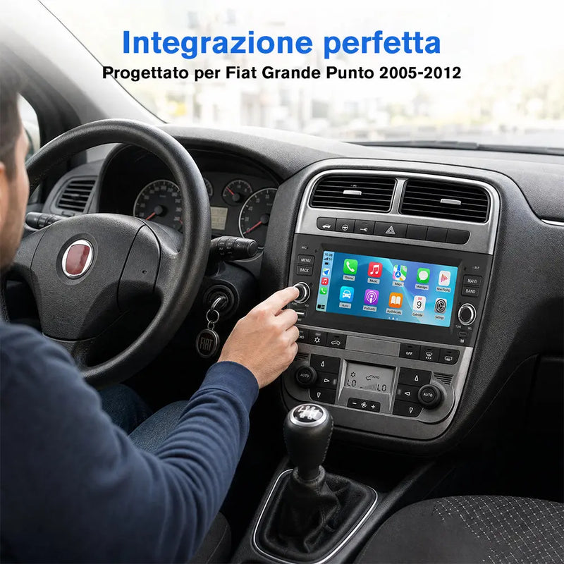 AWESAFE Autoradio 1 DIN per Fiat Grande Punto (2005-2012) 6,86" Android 15 Car Radio con Bluetooth Wireless CarPlay Android Auto WIFI GPS FM RDS Comandi al volante Telecamera posteriore (2GB+64GB) AWESAFE