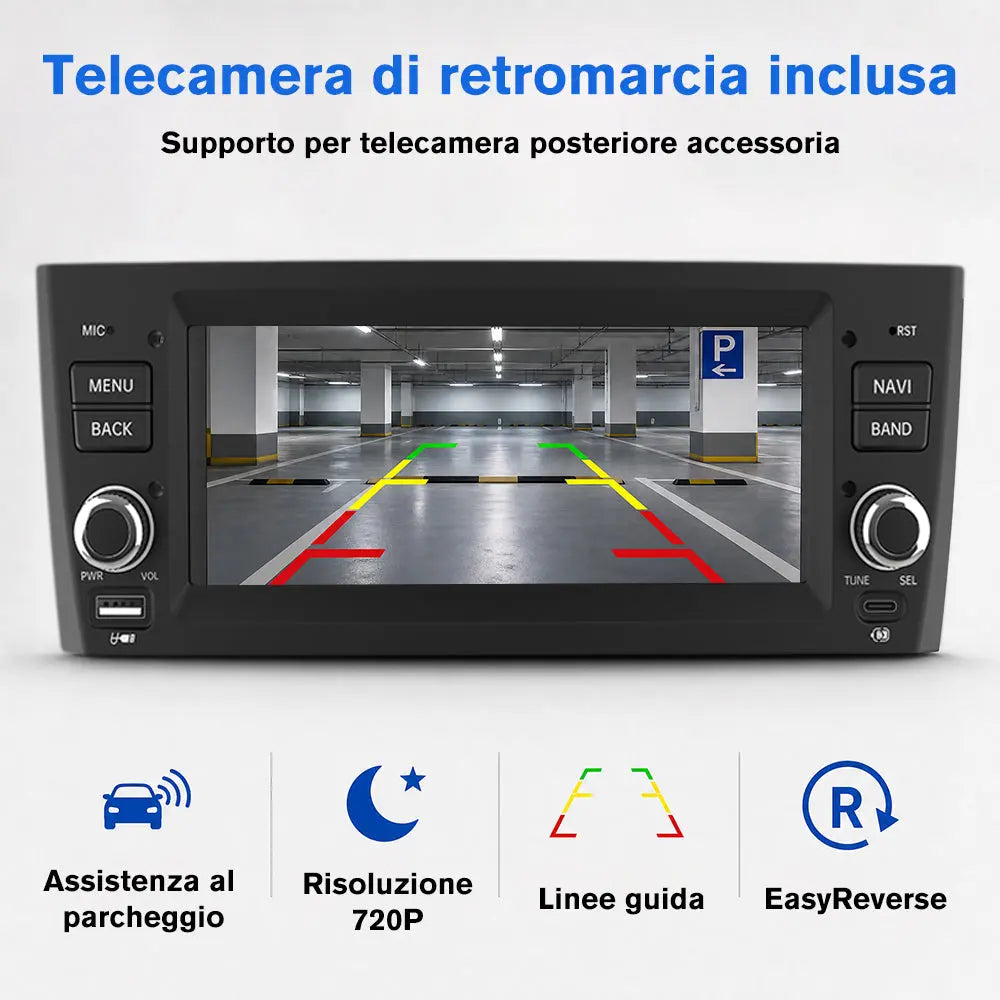 AWESAFE Autoradio 1 DIN per Fiat Grande Punto (2005-2012) 6,86" Android 15 Car Radio con Bluetooth Wireless CarPlay Android Auto WIFI GPS FM RDS Comandi al volante Telecamera posteriore (2GB+64GB) AWESAFE