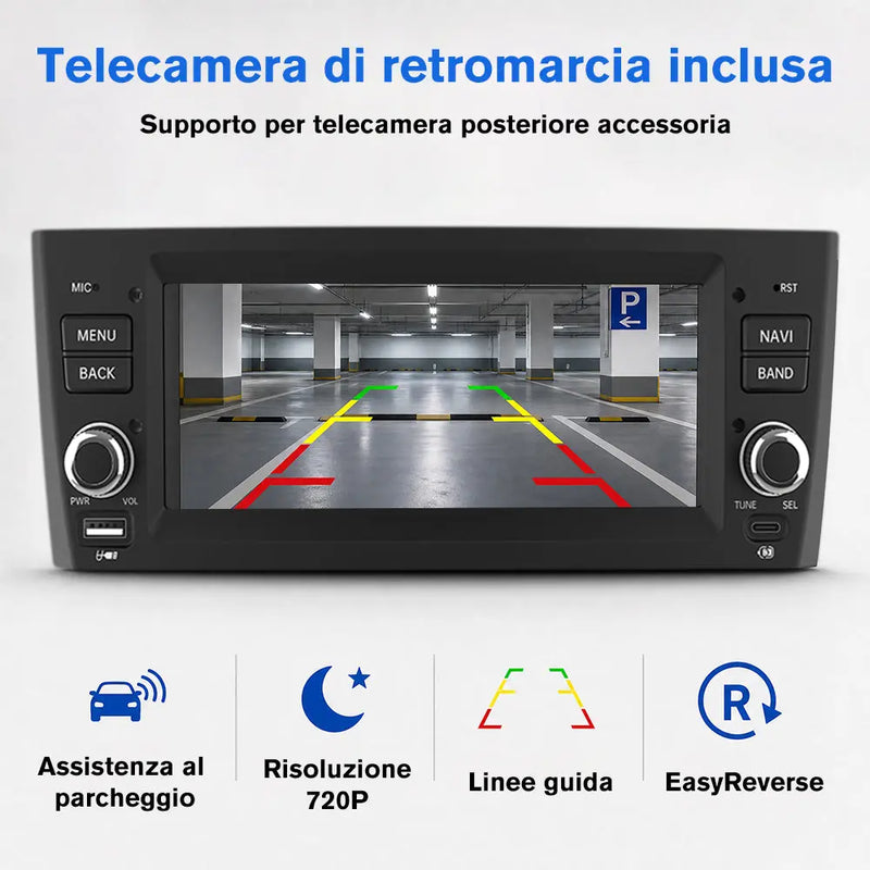 AWESAFE Autoradio 1 DIN per Fiat Grande Punto (2005-2012) 6,86" Android 15 Car Radio con Bluetooth Wireless CarPlay Android Auto WIFI GPS FM RDS Comandi al volante Telecamera posteriore (2GB+64GB) AWESAFE