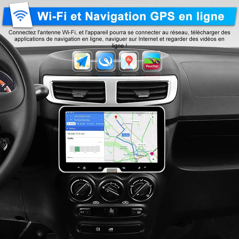 AWESAFE Autoradio 1 Din Universel Android 13 Écran Tactile Amovible 10,1 Pouces 2Go+64Go CarPlay & Android Auto Caméra de Recul  Bluetooth WiFi FM RDS Mirror Link Autoradio Multimédia AWESAFE
