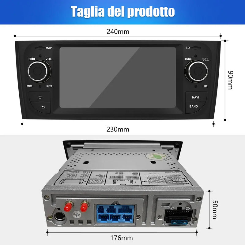 AWESAFE Autoradio 1 Din per Fiat Grande Punto 2005-2012 Android 11 (2G+32GB) 6.2 pollici Car Stereo Radio con Navigatore SD USB BT WIFI Comandi al volante AWESAFE