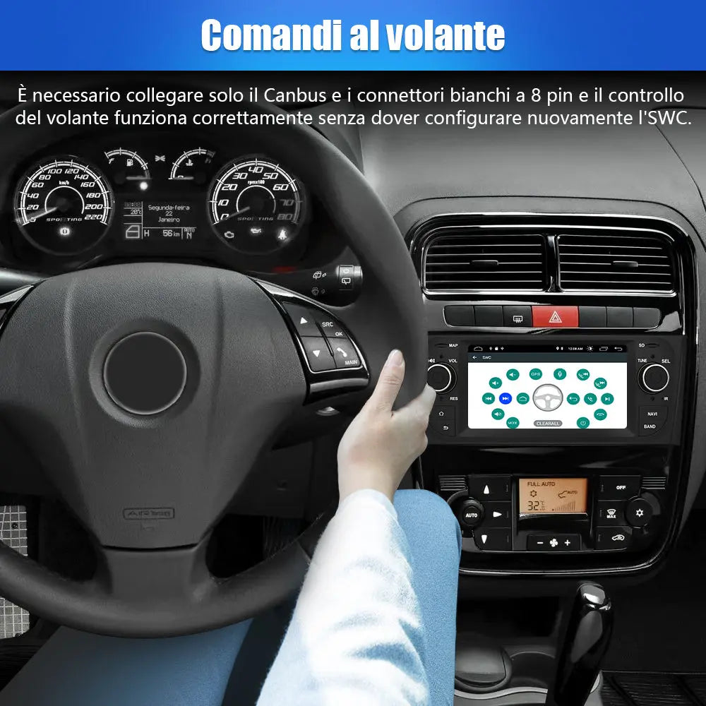 AWESAFE Autoradio 1 Din per Fiat Grande Punto 2005-2012 Android 11 (2G+32GB) 6.2 pollici Car Stereo Radio con Navigatore SD USB BT WIFI Comandi al volante AWESAFE