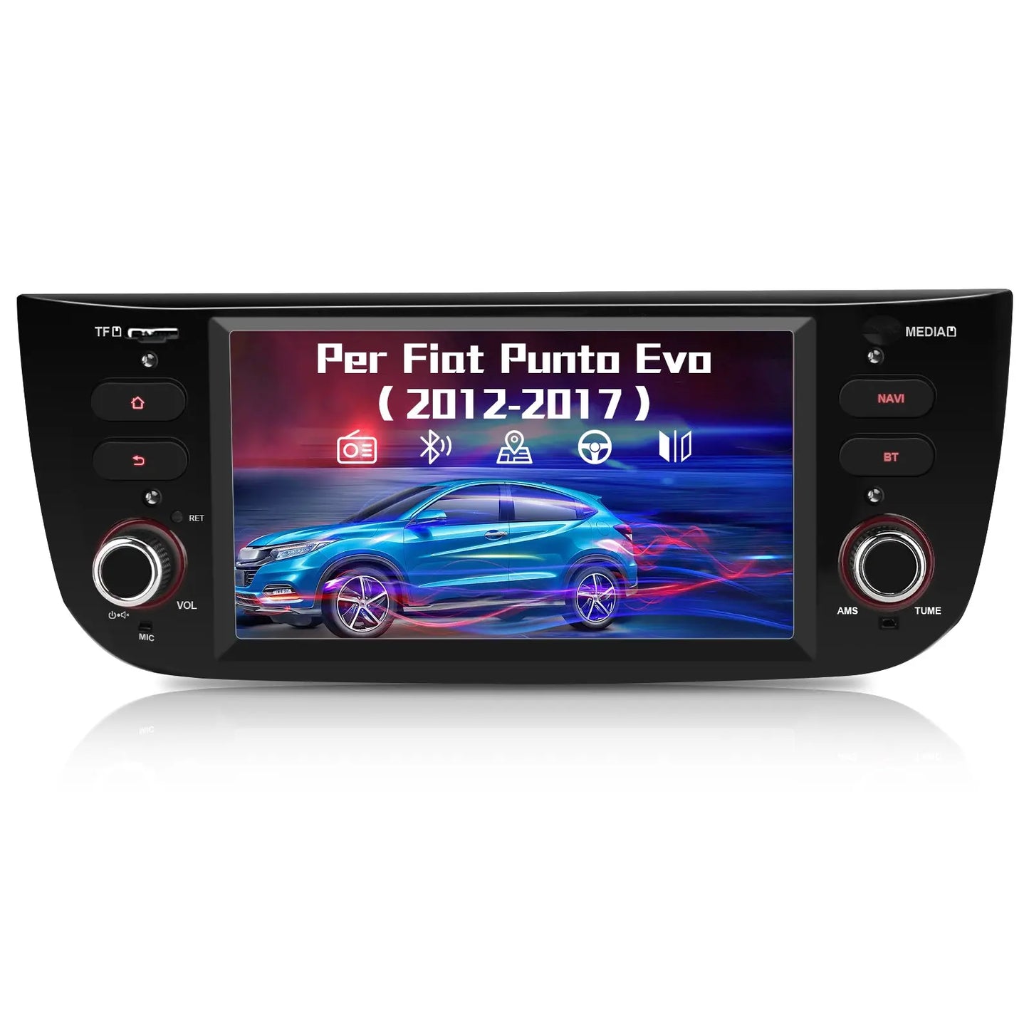 AWESAFE Autoradio 1 Din per Fiat Linea Punto Evo 2012-2015 Android 13 (2G+32GB) 6.2 pollici Car Stereo Radio con Navigatore SD USB BT WIFI Comandi al volante Mirror Link (Nero Brillante) AWESAFE