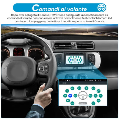 AWESAFE Autoradio 1 Din per Fiat Panda (2013-2020) - Touchscreen 5 pollici, Android 10 (2G+32GB), FM AM RDS GPS Bluetooth, WIFI, SD, USB, Comandi al volante, Mirror Link AWESAFE
