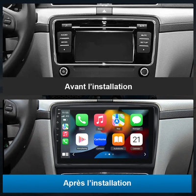 AWESAFE Autoradio 10 pouces Android 13 2+64 Go avec WiFi /Bluetooth/DSP/Android Auto & CarPlay sans fil - pour Skoda Superb 2(2008-2015) AWESAFE