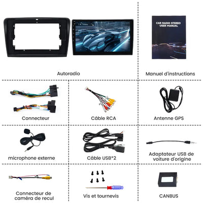AWESAFE Autoradio 10 pouces Android 13 2+64 Go avec WiFi /Bluetooth/DSP/Android Auto & CarPlay sans fil - pour Skoda Superb 2(2008-2015) AWESAFE