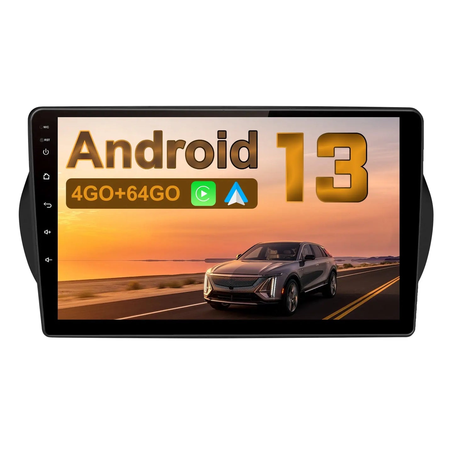 AWESAFE Autoradio 10 pouces Android 13 4G 4+64 Go avec BT/DSP/Android Auto & CarPlay sans fil pour Fiorino Qubo Nemo (2008-2017) AWESAFE