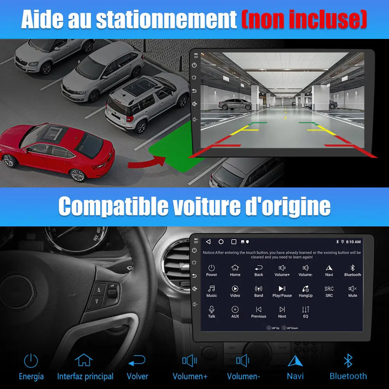 AWESAFE Autoradio 10 pouces Android 13 4G 4+64 Go avec BT/DSP/Android Auto & CarPlay sans fil pour Fiorino Qubo Nemo (2008-2017) AWESAFE