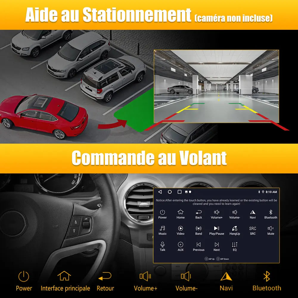AWESAFE Autoradio 10 pouces Android 13 4G 6+128 Go avec Bluetooth/DSP/GPS/Android Auto & CarPlay sans fil - pour Peugeot 208/2008 (2012-2018) AWESAFE