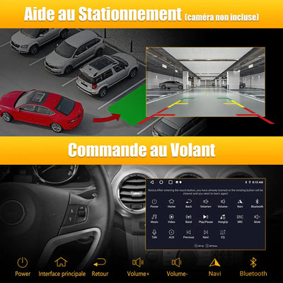 AWESAFE Autoradio 10 pouces Android 13 4G 6+128 Go avec Bluetooth/DSP/GPS/Android Auto & CarPlay sans fil - pour Peugeot 208/2008 (2012-2018) AWESAFE