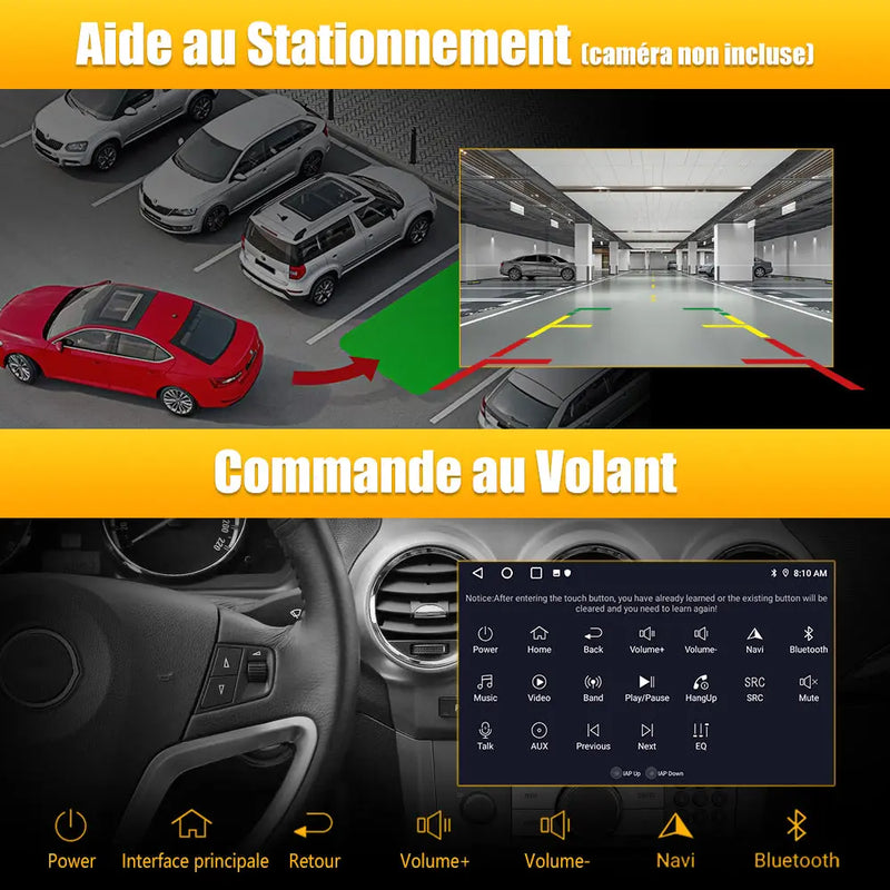 AWESAFE Autoradio 10 pouces Android 13 4G 6+128 Go avec Bluetooth/DSP/GPS/Android Auto & CarPlay sans fil - pour Peugeot 208/2008 (2012-2018) AWESAFE