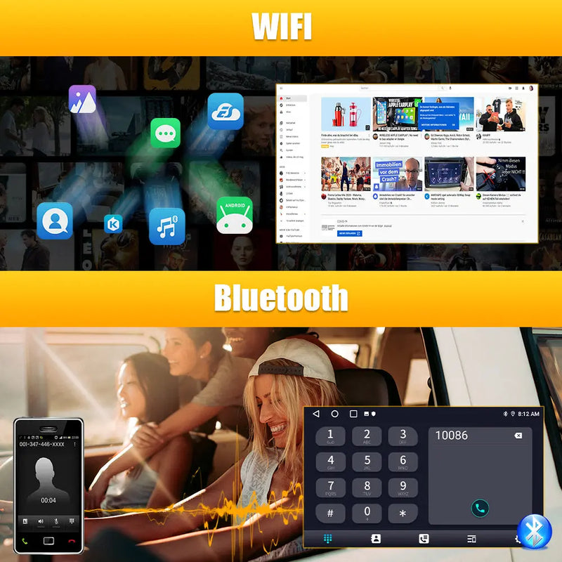 AWESAFE Autoradio 10 pouces Android 13 4G 6+128 Go avec Bluetooth/DSP/GPS/Android Auto & CarPlay sans fil - pour Peugeot 208/2008 (2012-2018) AWESAFE