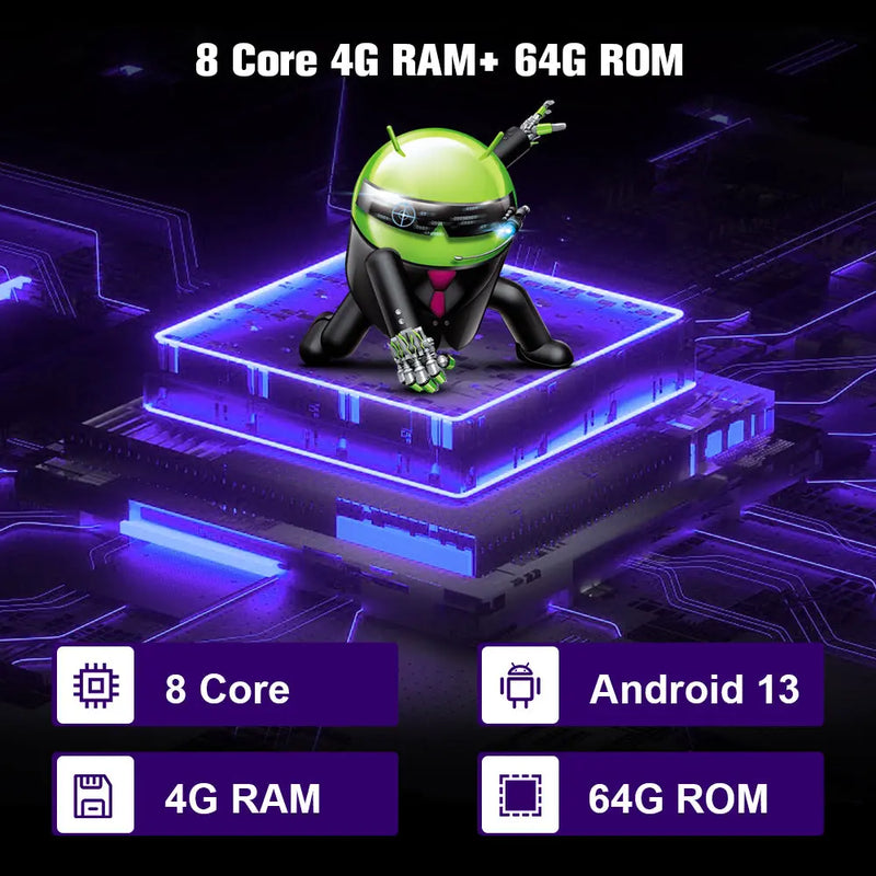 AWESAFE Autoradio 10.1 pouces Android 13 4G 4+64 Go avec BT/DSP - AA & CarPlay sans fil - pour Peugeot 107, Toyota Aygo, Citroën C1 (2005-2014) AWESAFE