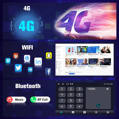 AWESAFE Autoradio 10.1 pouces Android 13 4G 4+64 Go avec BT/DSP - AA & CarPlay sans fil - pour Peugeot 107, Toyota Aygo, Citroën C1 (2005-2014) AWESAFE