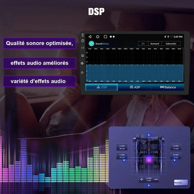 AWESAFE Autoradio 10.1 pouces Android 13 4G 4+64 Go avec BT/DSP - AA & CarPlay sans fil - pour Peugeot 107, Toyota Aygo, Citroën C1 (2005-2014) AWESAFE