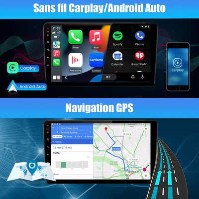 AWESAFE Autoradio 10.1 pouces Android 13 4+64 Go avec Bluetooth/DSP - Android Auto & CarPlay sans fil - pour Mitsubishi ASX 1/Citroěn C4 Aircross/Peugeot 4008 AWESAFE