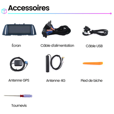 AWESAFE Autoradio 10.25" 4G 4+64GB Android 12, Bluetooth, Android Auto & CarPlay sans fil, pour BMW Série 5 F10 F11 F18 2013-2017 NBT AWESAFE