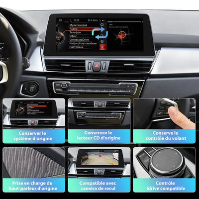 AWESAFE Autoradio 10.25" 4G 4+64GB Android 13, écran tactile, FM, Bluetooth 5.0, Android Auto & CarPlay sans fil, pour BMW Série 2 F45 2013-2019 NBT AWESAFE