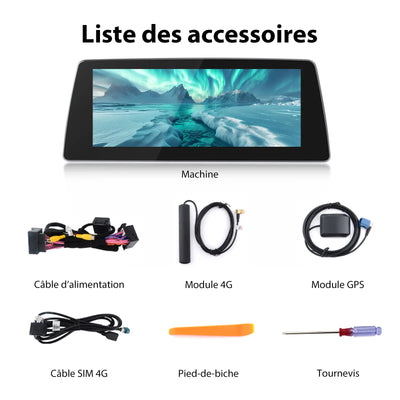 AWESAFE Autoradio 10.25" 4G 4+64GB Android 13, écran tactile, FM, Bluetooth 5.0, Android Auto & CarPlay sans fil, pour BMW Série 2 F45 2013-2019 NBT AWESAFE