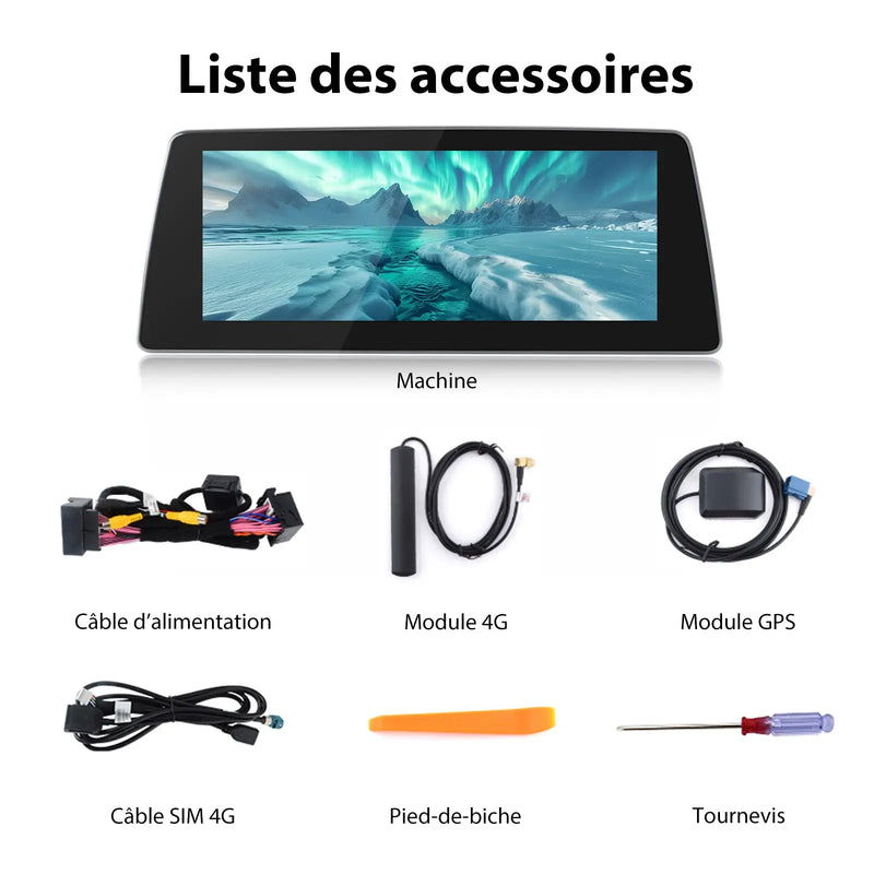 AWESAFE Autoradio 10.25" 4G 4+64GB Android 13, écran tactile, FM, Bluetooth 5.0, Android Auto & CarPlay sans fil, pour BMW Série 2 F45 2013-2019 NBT AWESAFE