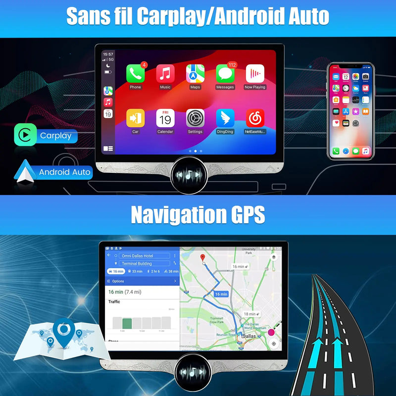 AWESAFE Autoradio 11.5 Pouces 4G 4+64GB Android 12, Bluetooth 5.0, bouton rotatif, Android Auto & CarPlay sans fil, pour VW T5 Multivan Transporter 2008-2015 AWESAFE