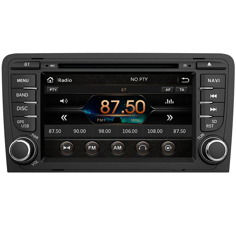 AWESAFE Autoradio 2 Din per Audi A3 S3 RS3 8P 2006-2012 (Windows) 7 Pollici Car Stereo Radio con Funzione CD DVD SD USB DAB Bluetooth MirrorLink Controllo del volante (DAB Antenna esclusa) AWESAFE