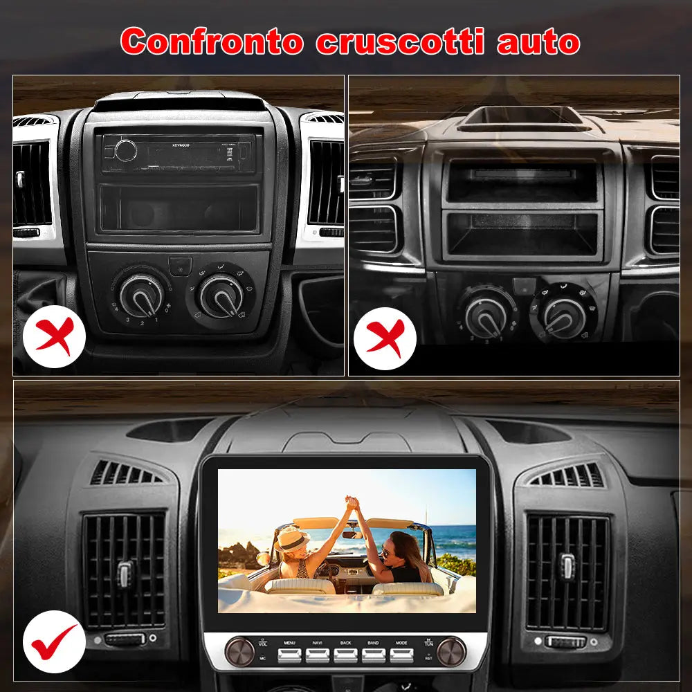 AWESAFE Autoradio 2+64GB Android 13 con Schermo Touchscreen HD 10,1 Pollici e Doppie Manopole - Per Fiat Ducato 2012-2023 e Citroen Jumper/Peugeot Boxer 2007-2023 - Bluetooth/FM/Controllo al Volante con CarPlay Wireless e Android Auto AWESAFE