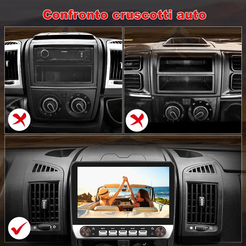 AWESAFE Autoradio 2+64GB Android 13 con Schermo Touchscreen HD 10,1 Pollici e Doppie Manopole - Per Fiat Ducato 2012-2023 e Citroen Jumper/Peugeot Boxer 2007-2023 - Bluetooth/FM/Controllo al Volante con CarPlay Wireless e Android Auto AWESAFE