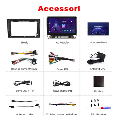 AWESAFE Autoradio 2+64GB Android 13 con Schermo Touchscreen HD 10,1 Pollici e Doppie Manopole - Per Fiat Ducato 2012-2023 e Citroen Jumper/Peugeot Boxer 2007-2023 - Bluetooth/FM/Controllo al Volante con CarPlay Wireless e Android Auto AWESAFE