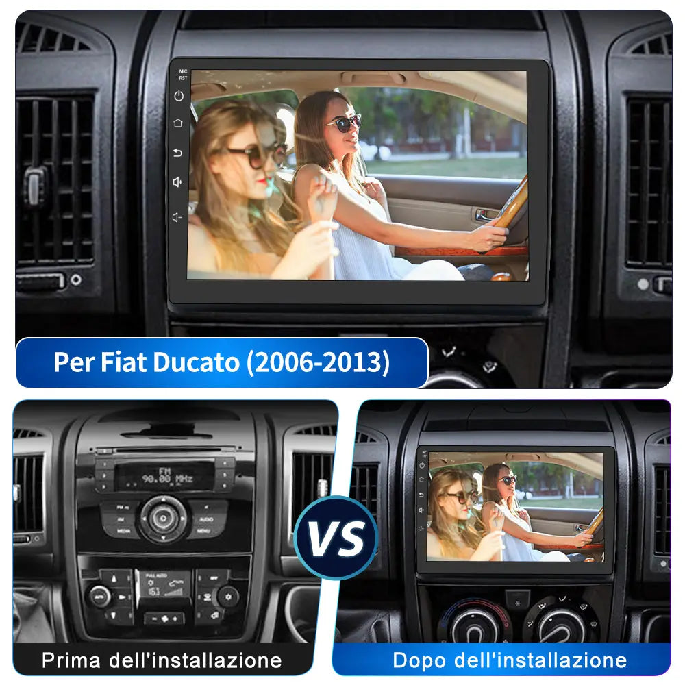 AWESAFE Autoradio 6+128GB con Touchscreen 9 Pollici - Per Fiat Ducato 2006-2013 - GPS/Bluetooth/DSP/4G con CarPlay Wireless e Android Auto AWESAFE