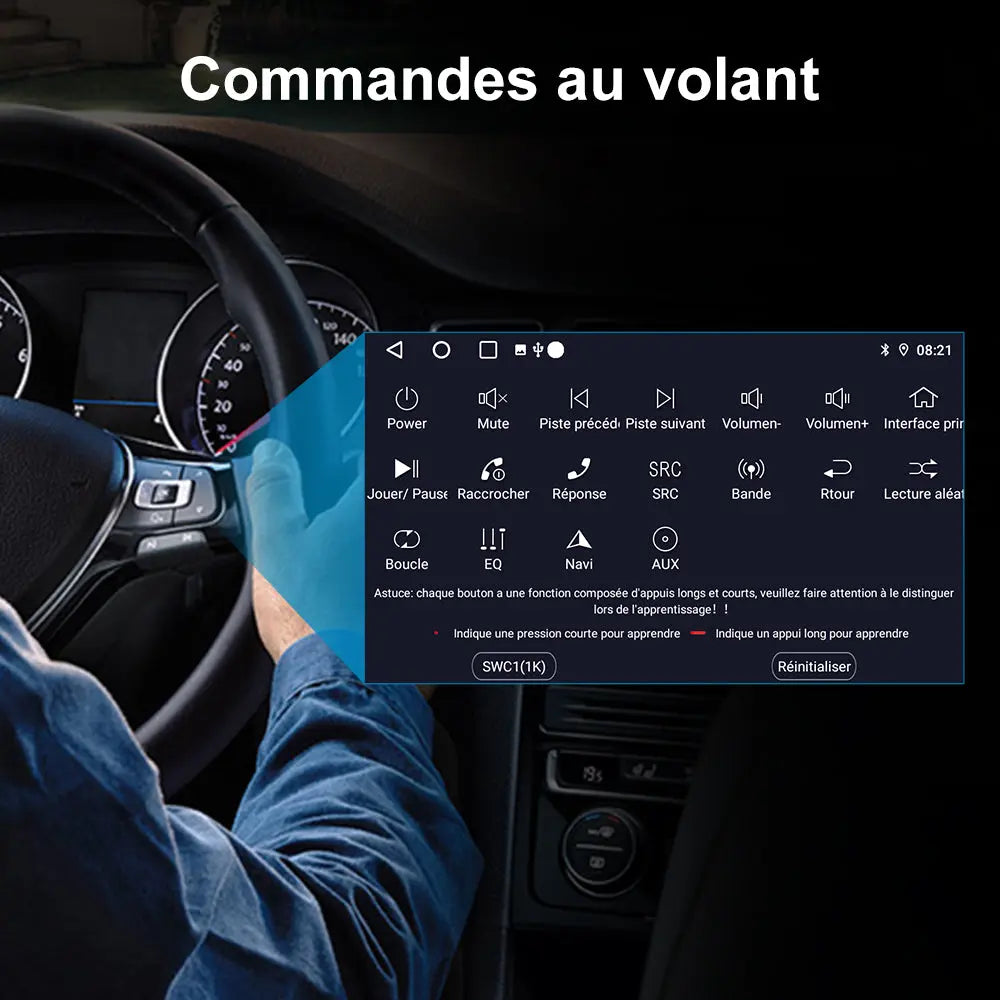 AWESAFE Autoradio 7 Pouces Android 13 - 4+64 Go 4G, Bluetooth/DVD, Android Auto & CarPlay sans fil - pour Volkswagen Magotan AWESAFE
