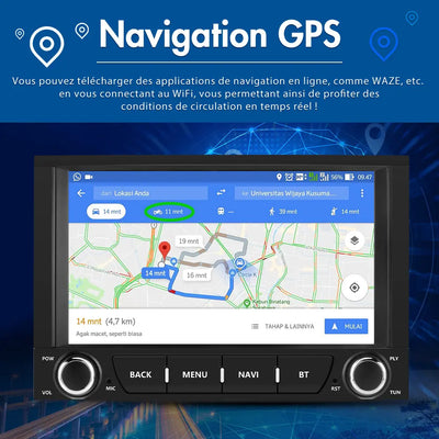 AWESAFE Autoradio 7 pouces Android 13 - 2+64 Go avec Bluetooth, GPS, Android Auto & CarPlay sans fil - pour Peugeot 3008 (2009-2015) AWESAFE