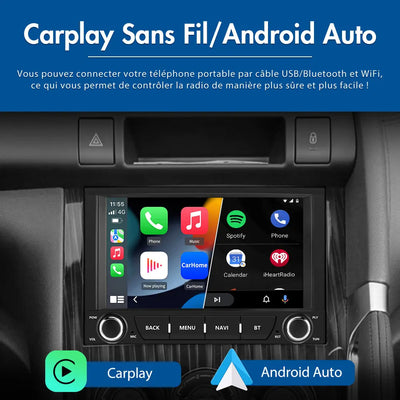 AWESAFE Autoradio 7 pouces Android 13 - 2+64 Go avec Bluetooth, GPS, Android Auto & CarPlay sans fil - pour Peugeot 3008 (2009-2015) AWESAFE