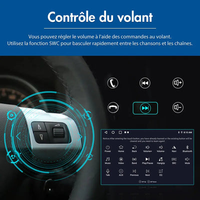 AWESAFE Autoradio 7 pouces Android 13 - 2+64 Go avec Bluetooth, GPS, Android Auto & CarPlay sans fil - pour Peugeot 3008 (2009-2015) AWESAFE