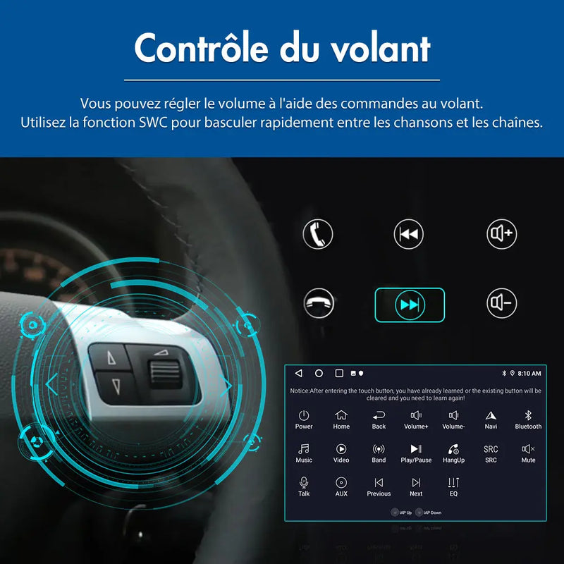 AWESAFE Autoradio 7 pouces Android 13 - 2+64 Go avec Bluetooth, GPS, Android Auto & CarPlay sans fil - pour Peugeot 3008 (2009-2015) AWESAFE