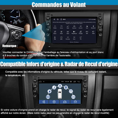 AWESAFE Autoradio 7 pouces Android 13 4G 6+128 Go avec Bluetooth/DSP/GPS/Android Auto & CarPlay sans fil - pour Renault Megane 2 AWESAFE