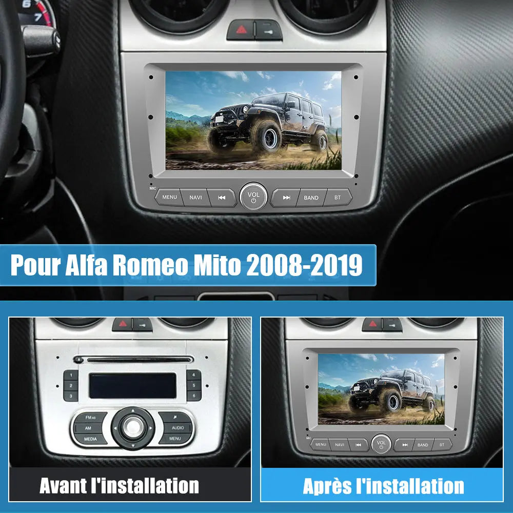 AWESAFE Autoradio 7 pouces Android 13 6+128 Go avec Bluetooth/DSP/GPS/Mirror Link/Android Auto & CarPlay sans fil - pour Aifa Romeo Mito 2008-2019 AWESAFE SHOP