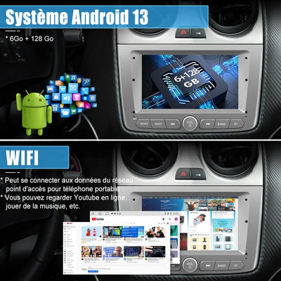 AWESAFE Autoradio 7 pouces Android 13 6+128 Go avec Bluetooth/DSP/GPS/Mirror Link/Android Auto & CarPlay sans fil - pour Aifa Romeo Mito 2008-2019 AWESAFE SHOP