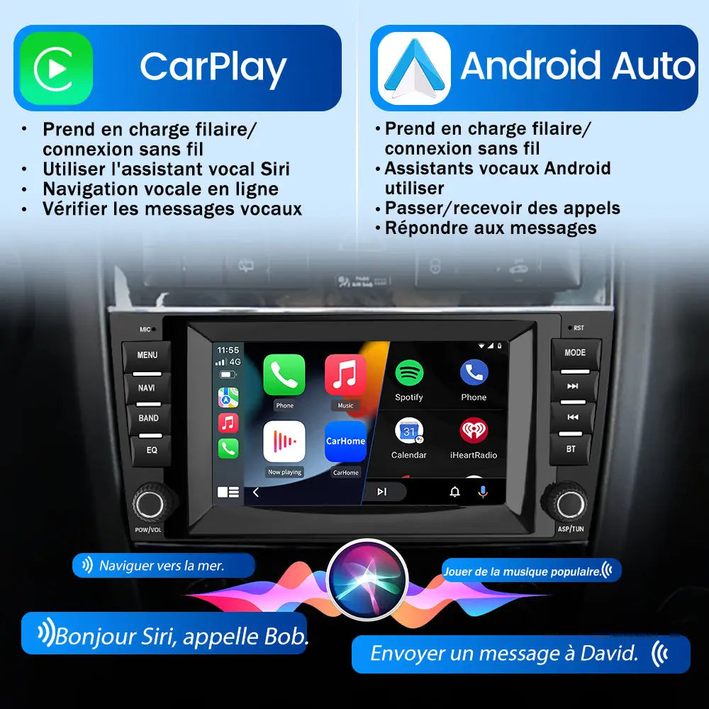 AWESAFE Autoradio 8 pouces Android 13 6+128 Go avec Bluetooth/GPS/Android Auto & CarPlay sans fil - pour Mercedes Benz Classe W203/ CLC-Classe W203/CLK-Classe W209 AWESAFE