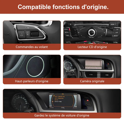 AWESAFE Autoradio 8.8" 4G 4+64GB Android 13, Bluetooth, Android Auto & CarPlay sans fil, Pour Audi A5 2009-2016-Modèles bas de gamme AWESAFE