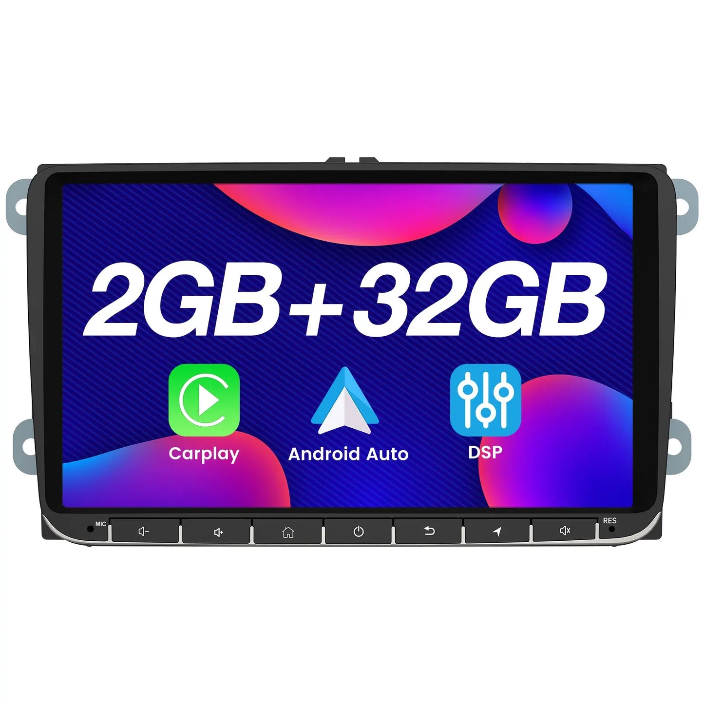 AWESAFE Autoradio 9 Zoll Android 13 für VW Golf Seat Skoda mit GPS Navi /CarPlay&Android Auto/WiFi/Bluetooth Lenkradsteuerung AWESAFE