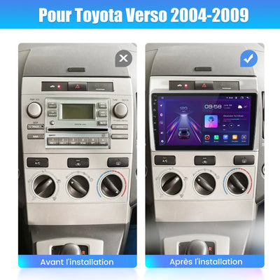 AWESAFE Autoradio 9 pouces Android 13 2+64 Go avec Bluetooth/DSP/ Android Auto & CarPlay sans fil - pour Toyota Verso (2004-2009) AWESAFE