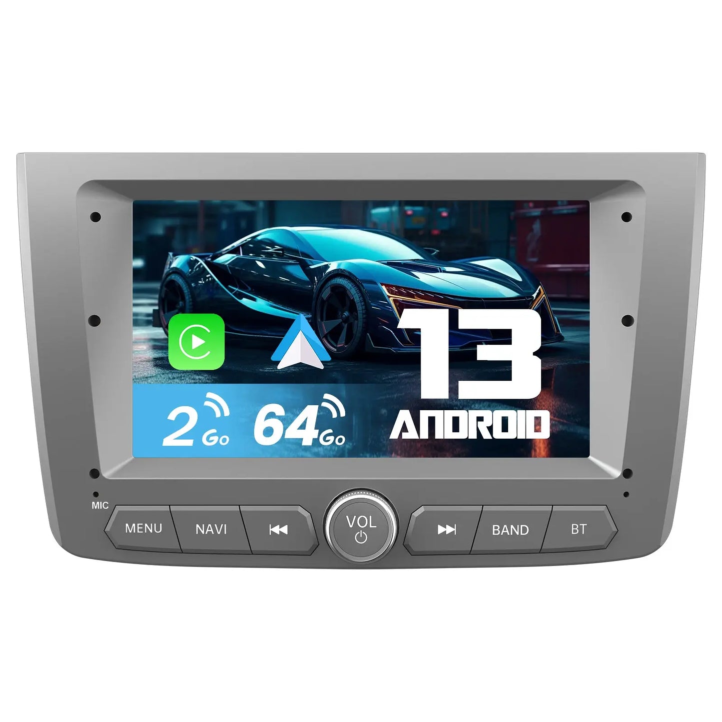 AWESAFE Autoradio 9 pouces Android 13 2+64 Go avec Bluetooth, GPS, FM/RDS,Android Auto & CarPlay sans fil - pour Alfa Romeo Mito 2008-2019 AWESAFE