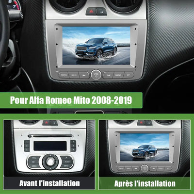 AWESAFE Autoradio 9 pouces Android 13 2+64 Go avec Bluetooth, GPS, FM/RDS,Android Auto & CarPlay sans fil - pour Alfa Romeo Mito 2008-2019 AWESAFE
