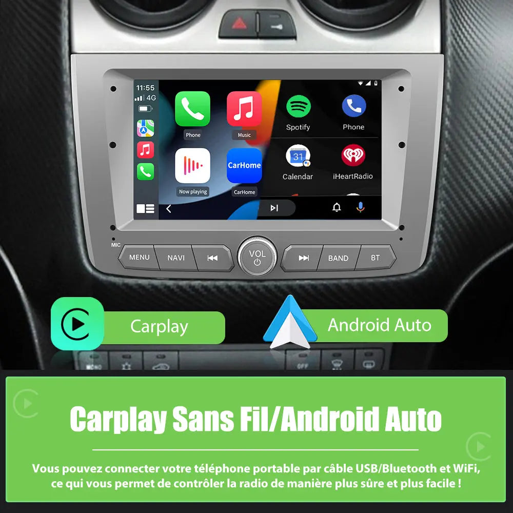 AWESAFE Autoradio 9 pouces Android 13 2+64 Go avec Bluetooth, GPS, FM/RDS,Android Auto & CarPlay sans fil - pour Alfa Romeo Mito 2008-2019 AWESAFE