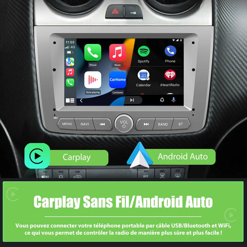 AWESAFE Autoradio 9 pouces Android 13 2+64 Go avec Bluetooth, GPS, FM/RDS,Android Auto & CarPlay sans fil - pour Alfa Romeo Mito 2008-2019 AWESAFE